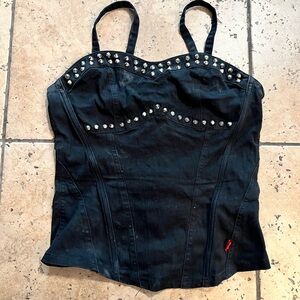 Royal Bones Black Studded Camisole